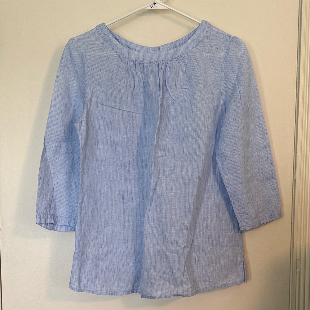 Boden Light Blue Linen Blouse